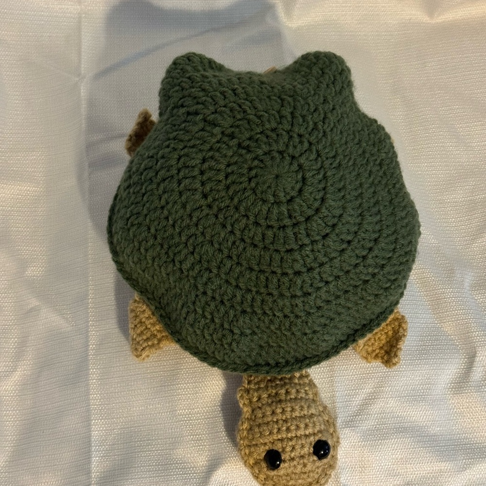 Handmade Green and Tan Crochet Turtle matching game! - Picture 2 of 4